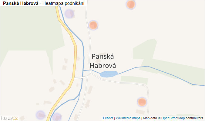 Mapa Panská Habrová - Firmy v části obce.