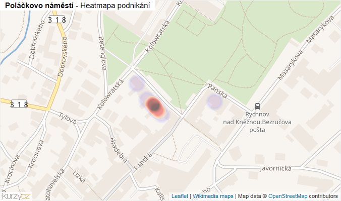 Mapa Poláčkovo náměstí - Firmy v ulici.