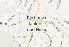 nám. Míru v obci Rychnov u Jablonce nad Nisou - mapa ulice