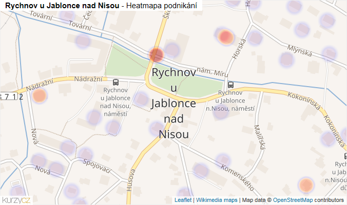 Mapa Rychnov u Jablonce nad Nisou - Firmy v části obce.