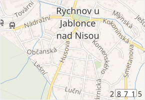 Topolová v obci Rychnov u Jablonce nad Nisou - mapa ulice