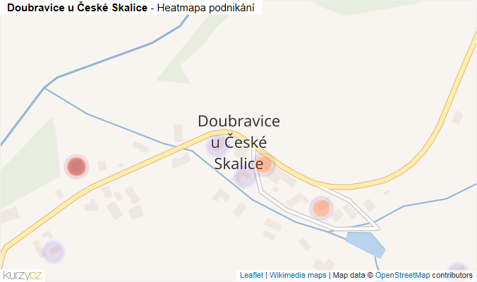 Mapa Doubravice u České Skalice - Firmy v části obce.