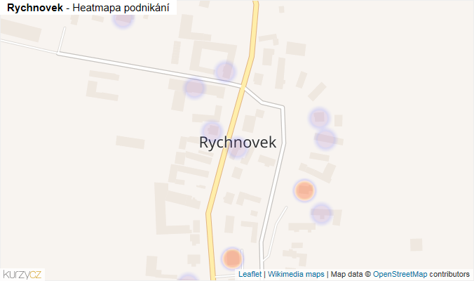 Mapa Rychnovek - Firmy v části obce.