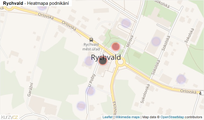 Mapa Rychvald - Firmy v části obce.