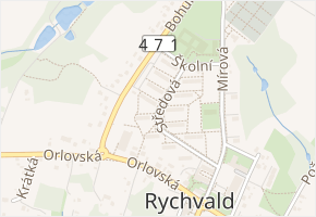 Středová v obci Rychvald - mapa ulice