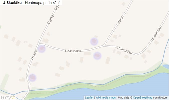 Mapa U Skučáku - Firmy v ulici.