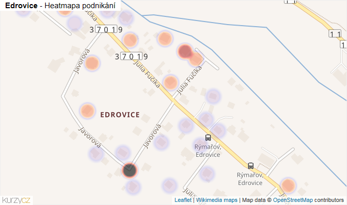 Mapa Edrovice - Firmy v části obce.