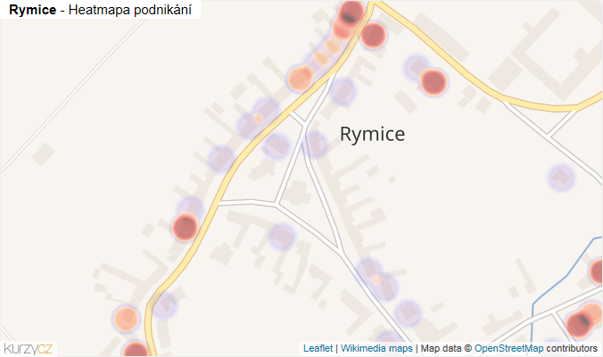 Mapa Rymice - Firmy v části obce.