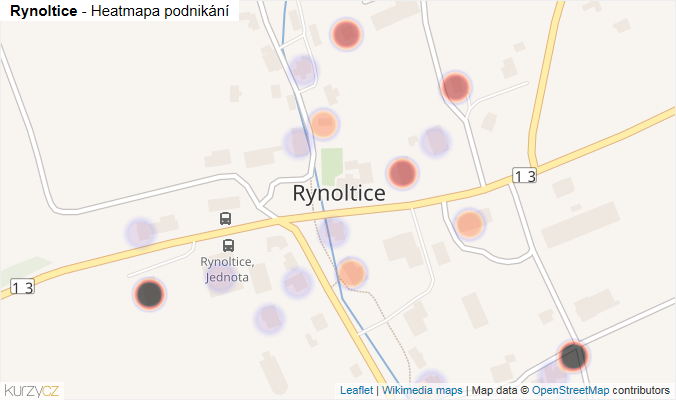 Mapa Rynoltice - Firmy v části obce.