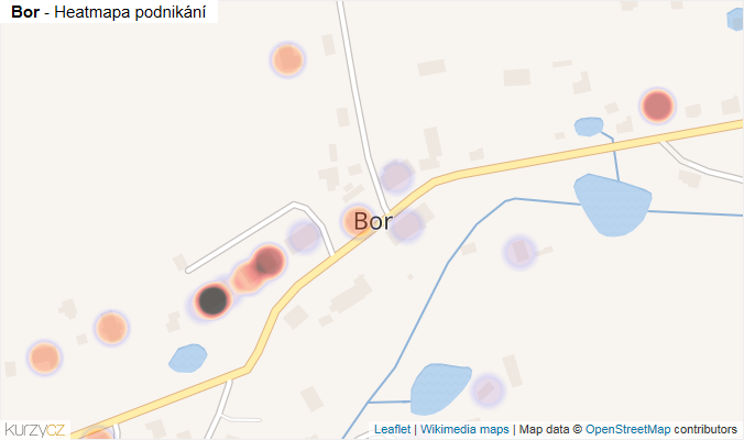Mapa Bor - Firmy v části obce.