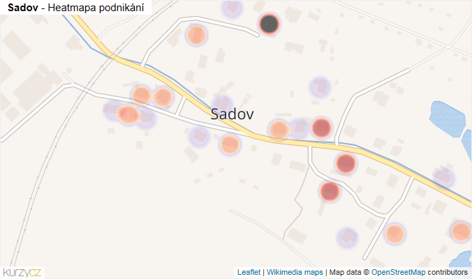 Mapa Sadov - Firmy v části obce.