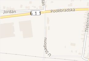Jordán v obci Sadská - mapa ulice