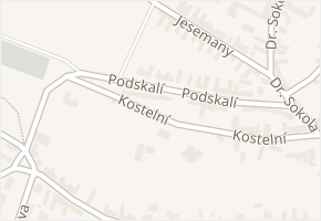 Kostelní v obci Sadská - mapa ulice