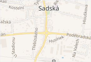 Paroubkova v obci Sadská - mapa ulice