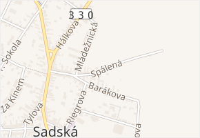 Spálená v obci Sadská - mapa ulice