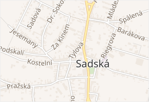 Tylova v obci Sadská - mapa ulice