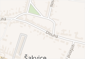 Dlouhá v obci Šakvice - mapa ulice