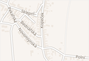 Kopeček v obci Šakvice - mapa ulice