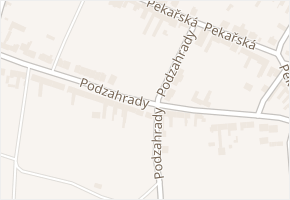 Podzahrady v obci Šakvice - mapa ulice