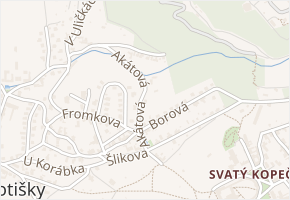 Akátová v obci Samotišky - mapa ulice