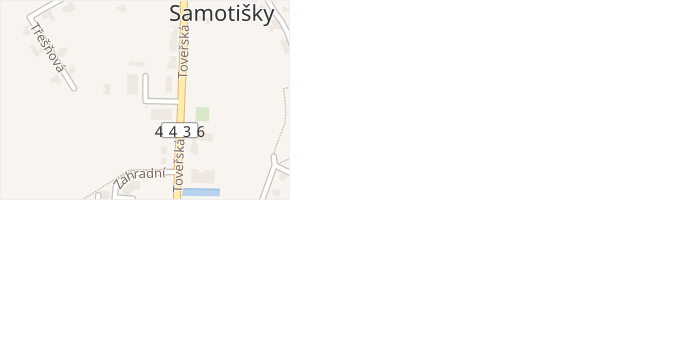 Boreckého v obci Samotišky - mapa ulice