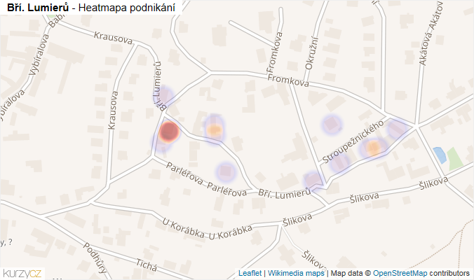 Mapa Bří. Lumierů - Firmy v ulici.