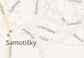 U korábka v obci Samotišky - mapa ulice