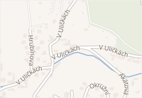 V Uličkách v obci Samotišky - mapa ulice