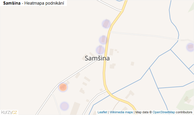 Mapa Samšina - Firmy v části obce.