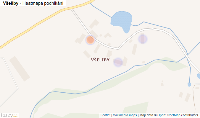 Mapa Všeliby - Firmy v části obce.