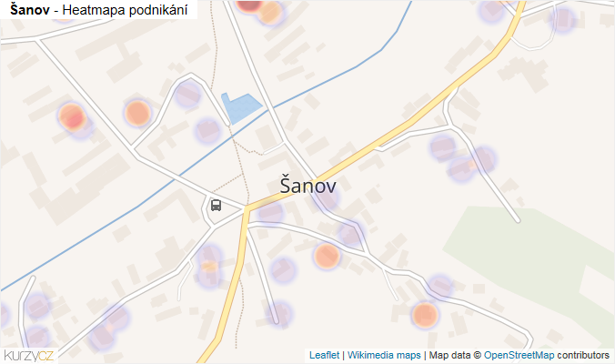 Mapa Šanov - Firmy v části obce.
