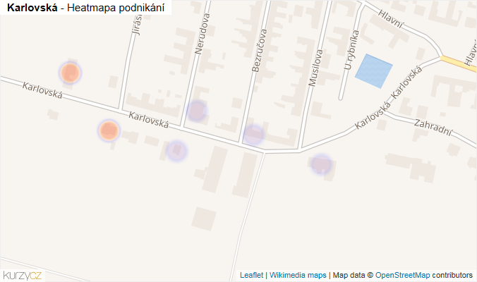 Mapa Karlovská - Firmy v ulici.
