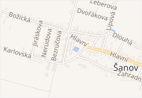 U rybníka v obci Šanov - mapa ulice