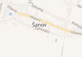 Zahradní v obci Šanov - mapa ulice