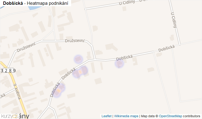 Mapa Dobšická - Firmy v ulici.