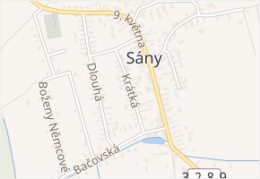 Krátká v obci Sány - mapa ulice
