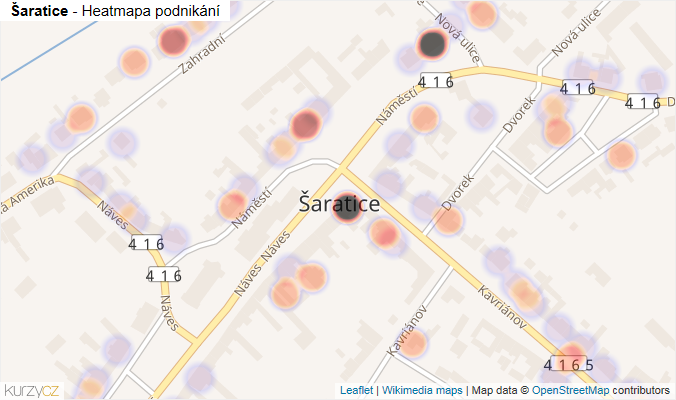 Mapa Šaratice - Firmy v části obce.