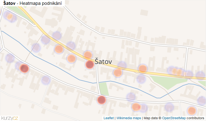Mapa Šatov - Firmy v části obce.