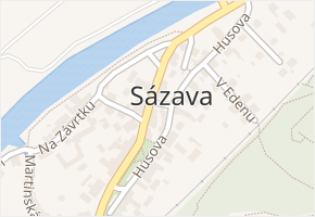 Benešovská v obci Sázava - mapa ulice