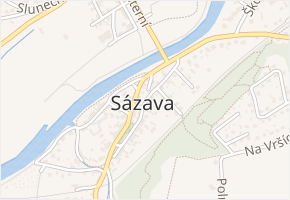 Husova v obci Sázava - mapa ulice