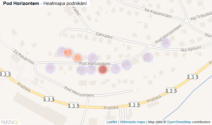 Mapa Pod Horizontem - Firmy v ulici.