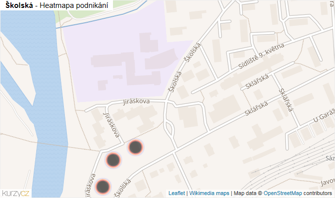 Mapa Školská - Firmy v ulici.
