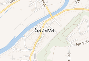 U Garáží v obci Sázava - mapa ulice