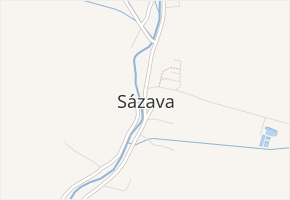 Sázava v obci Sázava - mapa části obce