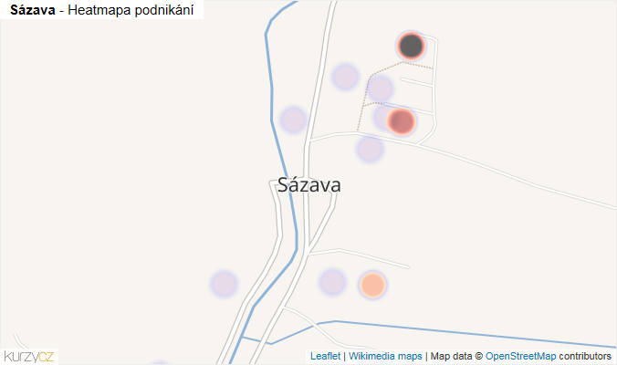 Mapa Sázava - Firmy v části obce.