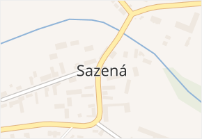 Sazená v obci Sazená - mapa části obce