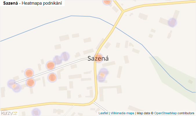 Mapa Sazená - Firmy v části obce.