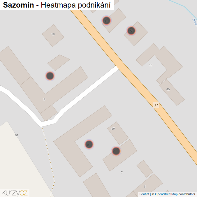 Mapa Sazomín - Firmy v obci.