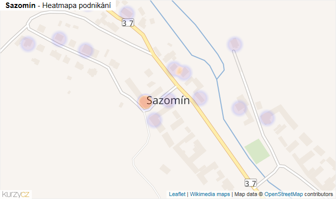 Mapa Sazomín - Firmy v části obce.