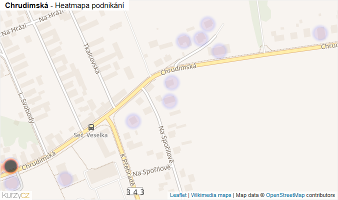 Mapa Chrudimská - Firmy v ulici.